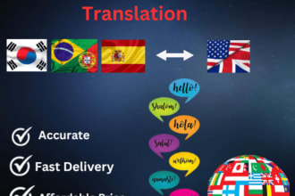 do affordable translation of english into korean portuguese spanish