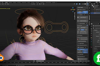 model 3d character ready for animaze, vrm,or game with facial rigging