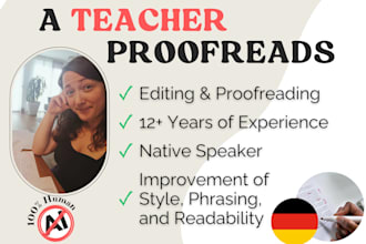professionally correct and edit your german text
