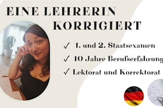 professionally correct and edit your german text