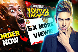 design attractive clickbait amazing youtube thumbnails