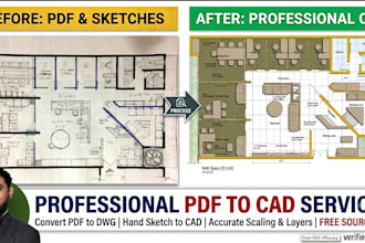 convert PDF, sketch or image to editable autocad dwg