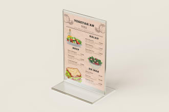 design vegetarian, vegan, organic cafe, restaurant menus and drinks for you