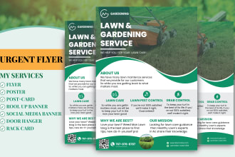 design urgent flyers for lawn care, junk removal, pressure washing,cleaning