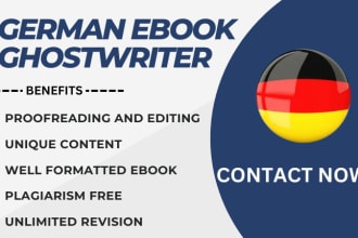 ghostwrite fiction or nonfiction ebook in german on any topic