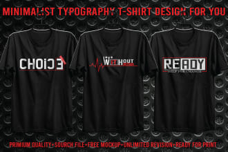 do trendy minimalist and typography bulk tshirt design