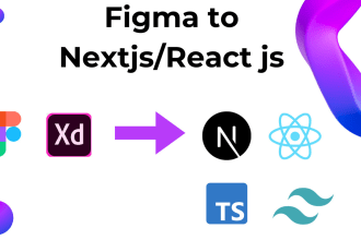 convert figma to react js ,figma to next js with tailwind css and typescript