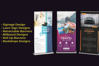 design signage, billboard, lawnsign, rollup, backdrop banner