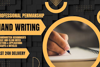 write neat handwritten notes, assignments and letters