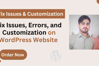 fix wordpress issues, wordpress critical errors and customization