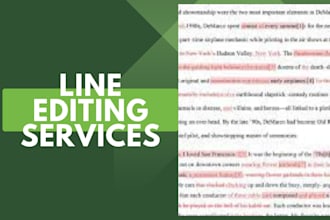 line edit, developmental or copy edit your fiction book