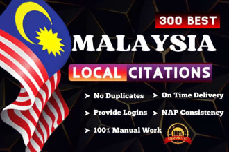 do 300 malaysia local citations and directory submission high quality backlinks