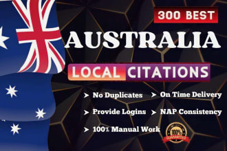 do 300 aus local listing citations and directory submissions for local seo