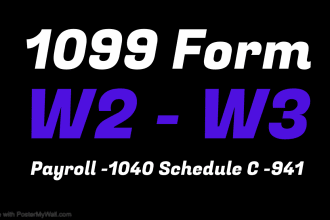 do payroll w2, w3, 1099 for your company, independent contractor, employees