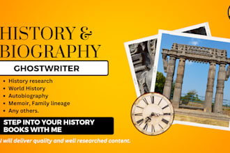 research and write a thorough history ebook, article, world history, bio