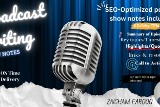 write detailed SEO show notes for your podcast in 24 hours