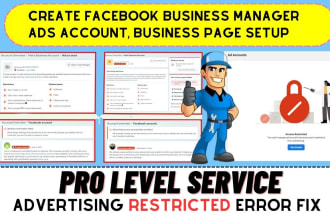 create or fix facebook business manager and ads account