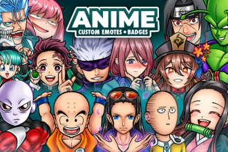 draw custom anime emotes or sub badges for twitch kick