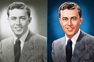 upscale low quality and colorize your old photo into digital painting