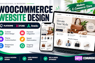 design woocommerce website with flatsome, xstore, or avada