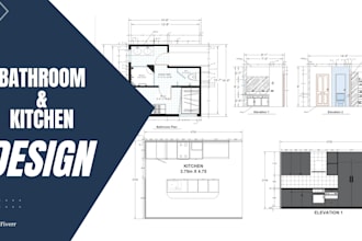 design bathroom and kitchen 2d detail drawings