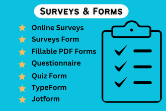 create online survey and form design using jotform or typeform