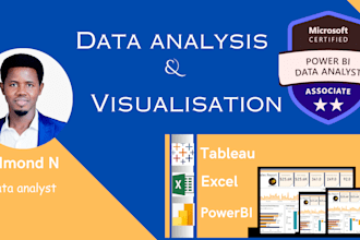 do data analytics, create tableau, excel or power bi dashboards with KPI for you