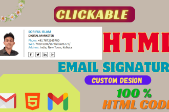 make clickable attractive email signature using html