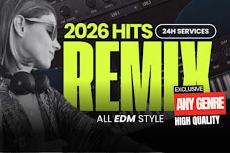 remix song into edm, techno, tec house, hardstyle, dubstep