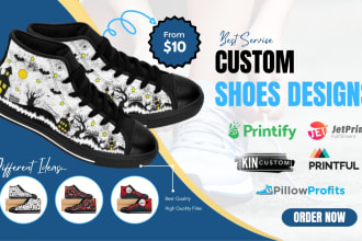 design custom printful, printfy or interest print shoes and sneakers