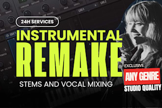 produce instrumental remake or cover song of any song and beat