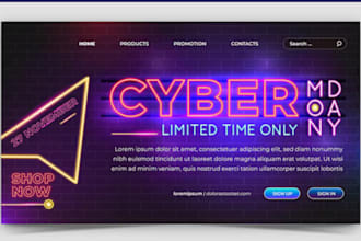 design profitable neon shopify store neon shopify website neon logo design