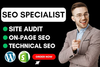 be on page and technical SEO specialist for wordpress and shopify