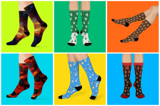 create knitting, sublimation, and printed custom sock design