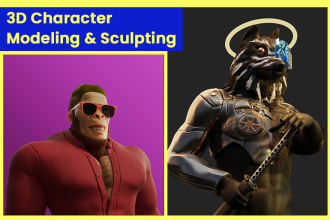 sculpt or model a high quality 3d character for you