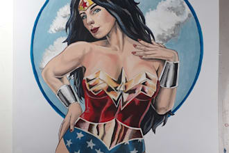 draw your favorite character in pinup style or comic book fan art
