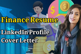 write finance resume, cover letter or linkedin profile