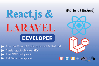 create full website using react and laravel