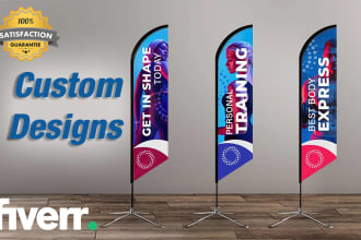 design flag, banner, feather, blade, tradeshow