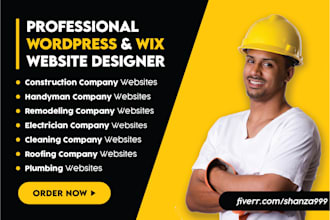 design construction, electrician, remodeling, housecleaning, handyman website