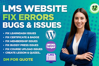 fix errors in wordpress lms website with learndash lms issues in 24 hours