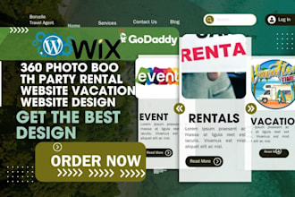 create wordpress website party rental website vacation 360 photo booth website