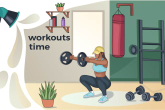 draw exercise, workout, yoga, medical illustration
