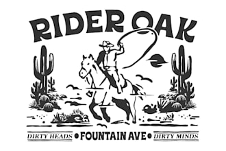 draw vintage cowboy western style for logo and t shirt
