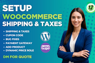 setup woocommerce taxes, dynamic pricing rules and shipping