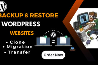 backup, restore, transfer, move, and migrate wordpress website