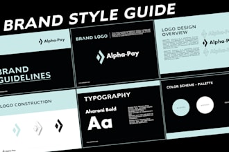 design full brand style guide identity, logo, brand guidelines and branding kit