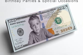 add your image and add custom text on dollar bill