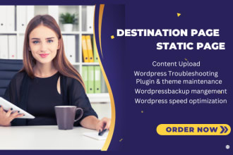 design awesome static page wordpress ,landing ,page website and  online store