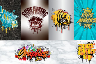 design custom graffiti lettering typography text logo